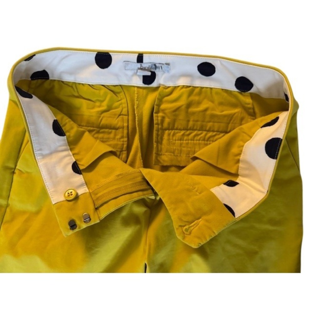 Boden Womens Pants Size Yellow Stretch Chino Career Casual Polka Dot - 6R - Picture 7 of 11